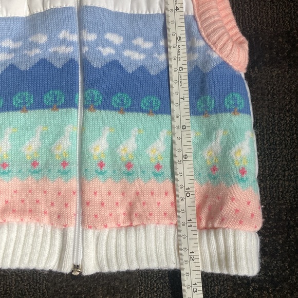 VNTG Sweater & Vest Set Girls Pink w/Ducks Clouds Hearts Size 18 month 90's Y2K - Picture 13 of 13